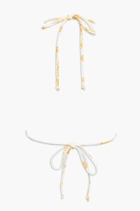 WHITE/YELLOW Chain Print Triangle Bikini Top, image 5
