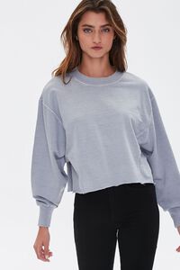 GREY French Terry Drop-Sleeve Top, image 1