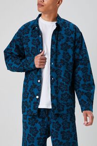 BLUE/BLACK Tropical Floral Print Jacket, image 5