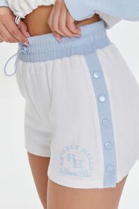 CREAM/BLUE Embroidered Beverly Hills Tearaway Shorts, image 6