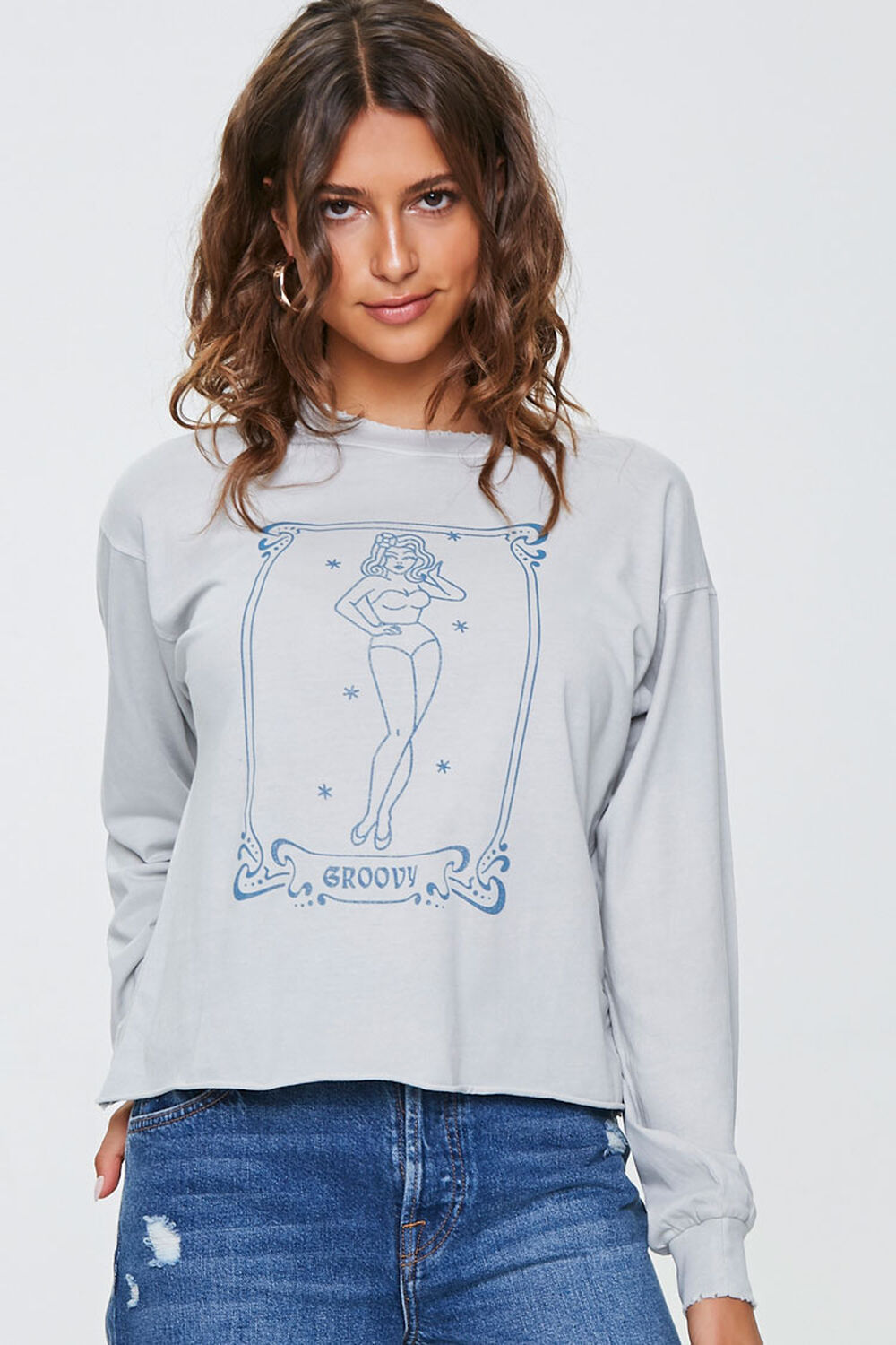 Groovy Pin-Up Girl Graphic Top, image 1