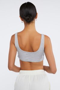 HEATHER GREY Ribbed Crisscross Cropped Tank Top, image 3