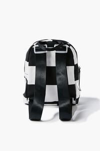 BLACK/WHITE Checkered Zippered Backpack, image 2