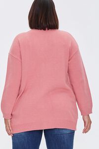 DUSTY PINK Plus Size Cardigan Sweater, image 3