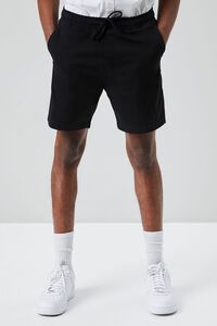 BLACK Cotton-Blend Drawstring Shorts, image 2