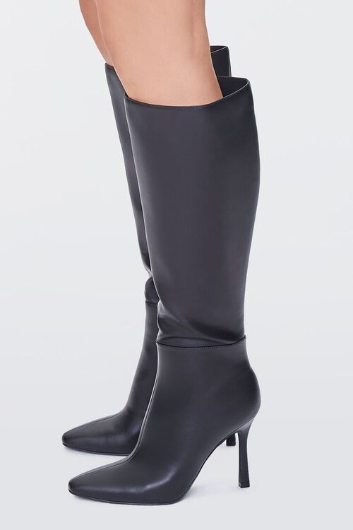 BLACK Knee-High Stiletto Boots, image 2