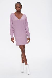 LAVENDER Batwing-Sleeve Sweater Dress, image 4