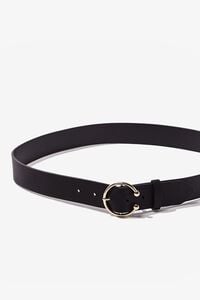 BLACK/GOLD Faux Leather O-Ring Belt, image 2
