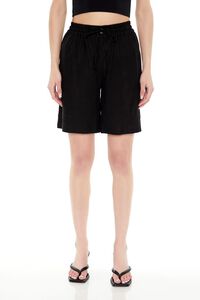 BLACK Linen-Blend Cargo Shorts, image 5