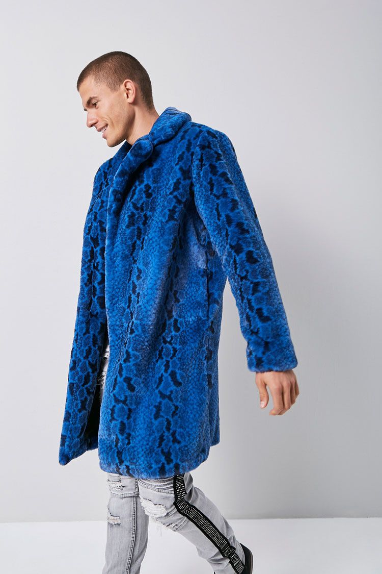 Blue Fluffy Faux-Fur Coat | lupon.gov.ph