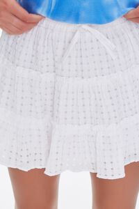 IVORY Grid Ruffle-Trim Mini Skirt, image 5