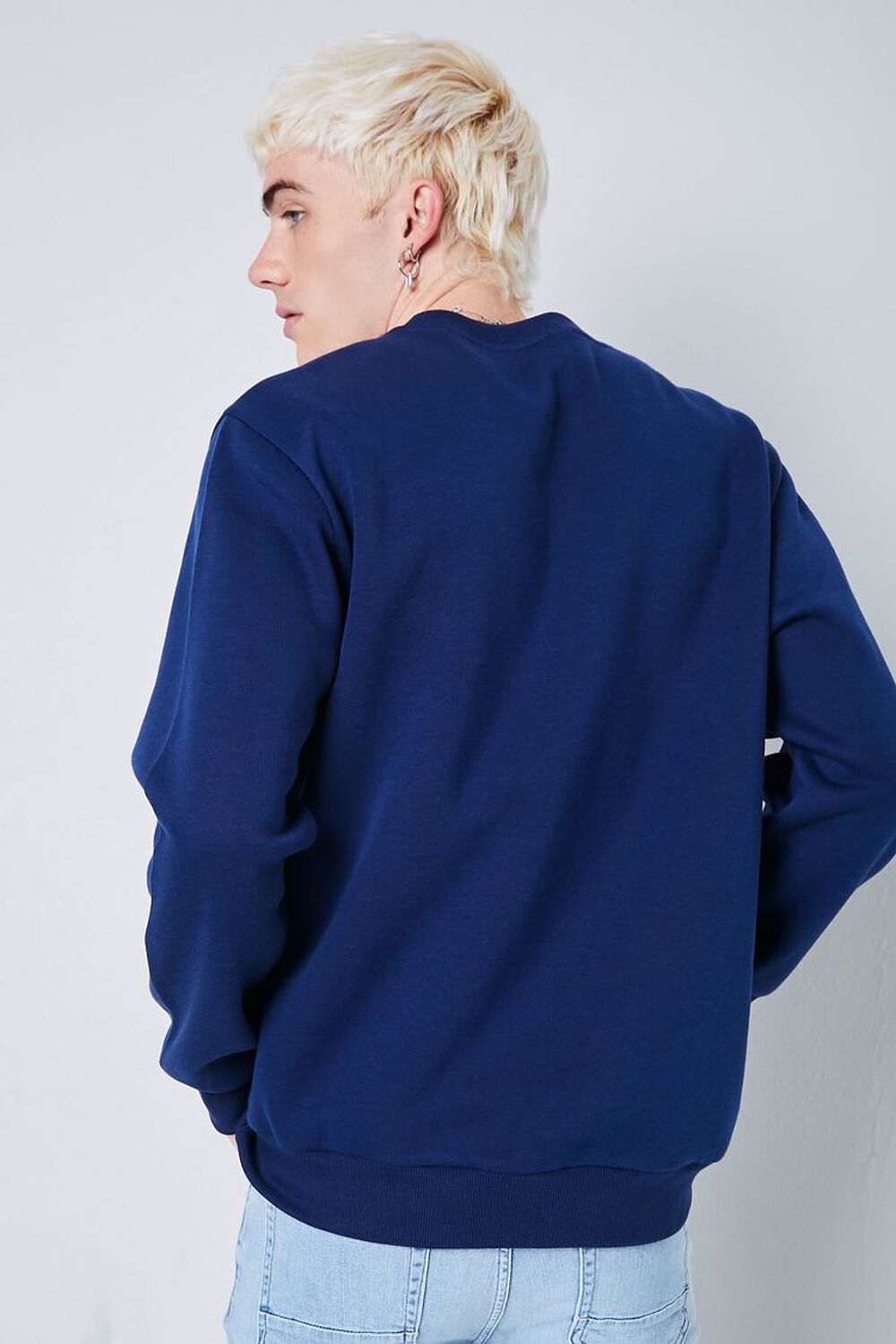 BLUE Basic Drop-Shoulder Sweatshirt, image 3