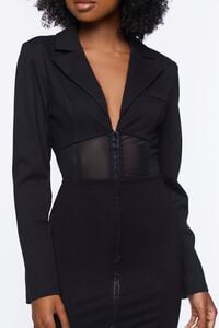 BLACK Mesh Cutout Blazer Mini Dress, image 5