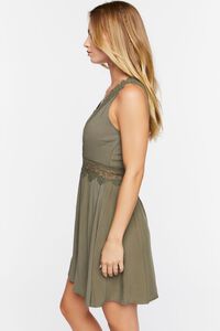 OLIVE Plunging Lace-Trim Mini Dress, image 3