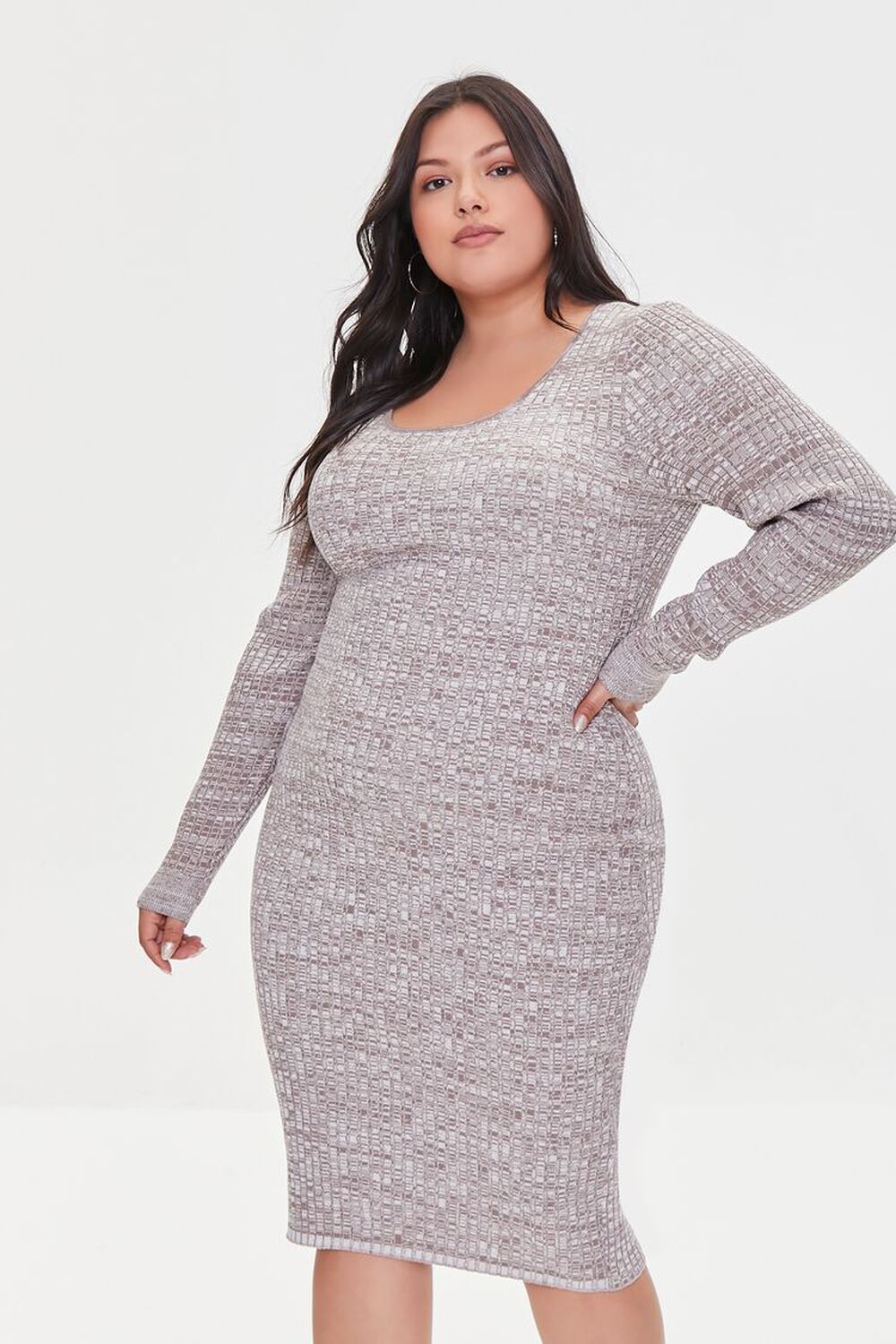 Plus Size Marled Sweater Dress, image 1