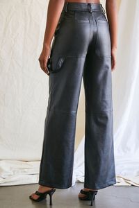 BLACK Coated Straight-Leg Utility Pants, image 4