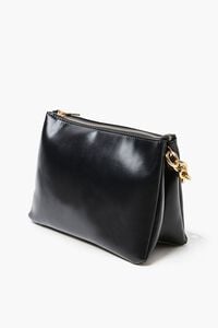 BLACK Chain Faux Leather Crossbody Bag, image 3