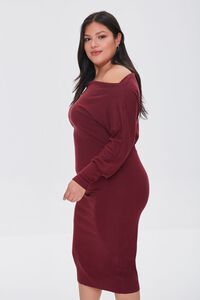 WINE Plus Size Off-the-Shoulder Dress, image 2