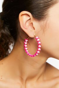 PINK Heart Hoop Earrings, image 1