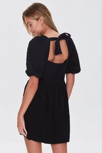 BLACK Textured Tie-Back Mini Dress, image 3