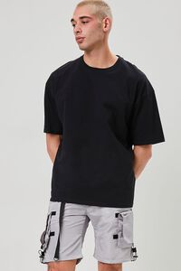 GREY Belted Release-Buckle Utility Shorts, image 1