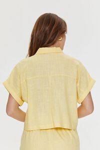 MIMOSA Cropped Linen-Blend Shirt, image 3