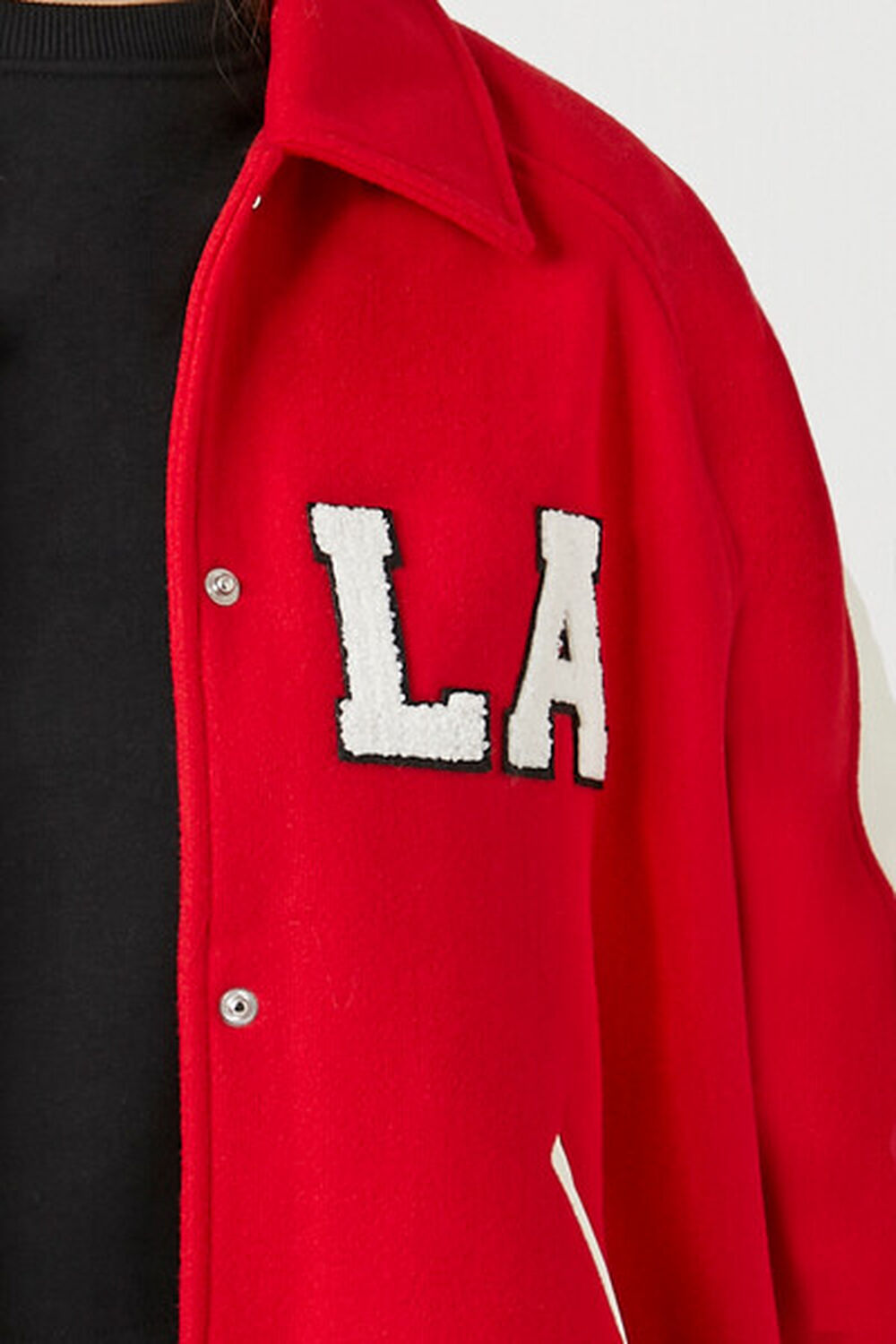 Forever 21 Women's Varsity La Letterman Jacket in Red Medium | F21