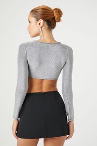 SILVER Fitted Metallic Crop Top, image 3