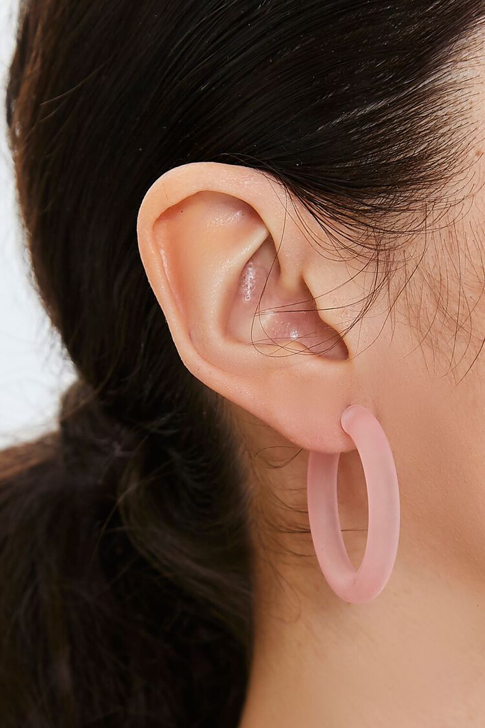 PINK Semi-Transparent Hoop Earrings, image 1
