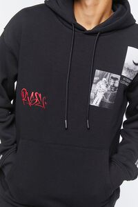 BLACK/MULTI Embroidered Rise Graphic Hoodie, image 5