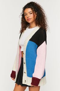 BUBBLE GUM/MULTI Colorblock Cardigan Sweater, image 2