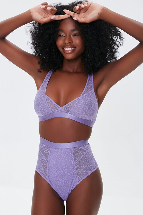 VIOLET Mesh Embroidered Panties, image 1