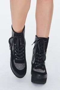 Faux Suede Rhinestone Ankle Boots, image 4