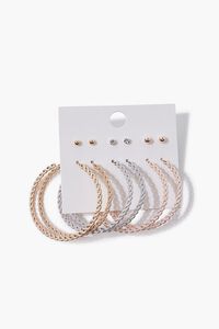 GOLD Twisted Hoops & Studs Earring Set, image 1