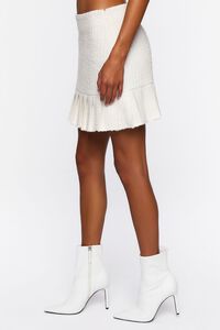 WHITE/WHITE Pleated Tweed Drop-Waist Skirt, image 3