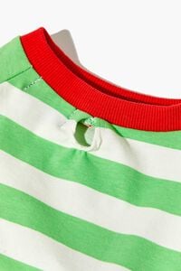 GREEN/WHITE Striped Pet Sweater, image 3