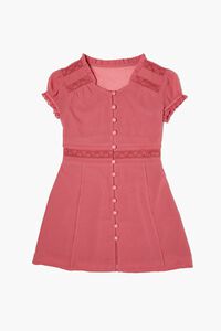 DUSTY PINK Girls Button-Front Dress (Kids), image 1