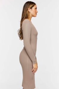 TAUPE Button-Front Sweater Midi Dress, image 2