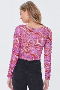 Marble Print Ruched Crop Top, image 3