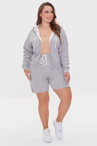 HEATHER GREY Plus Size French Terry Zip-Up Hoodie, image 4