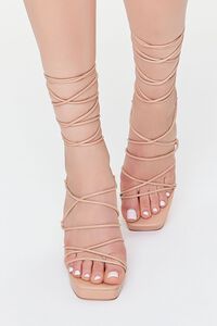 NUDE Faux Leather Lace-Up Block Heels, image 4