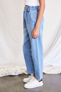 LIGHT DENIM Paperbag Straight-Leg Jeans, image 3