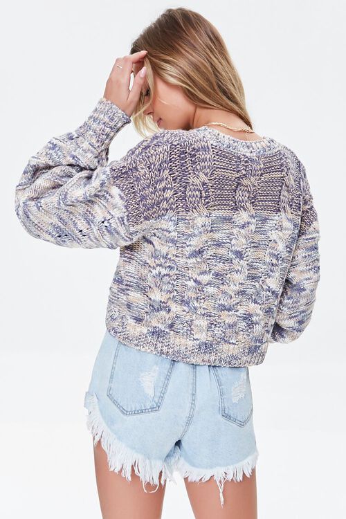 PURPLE/MULTI Marled Knit Boxy Sweater, image 3