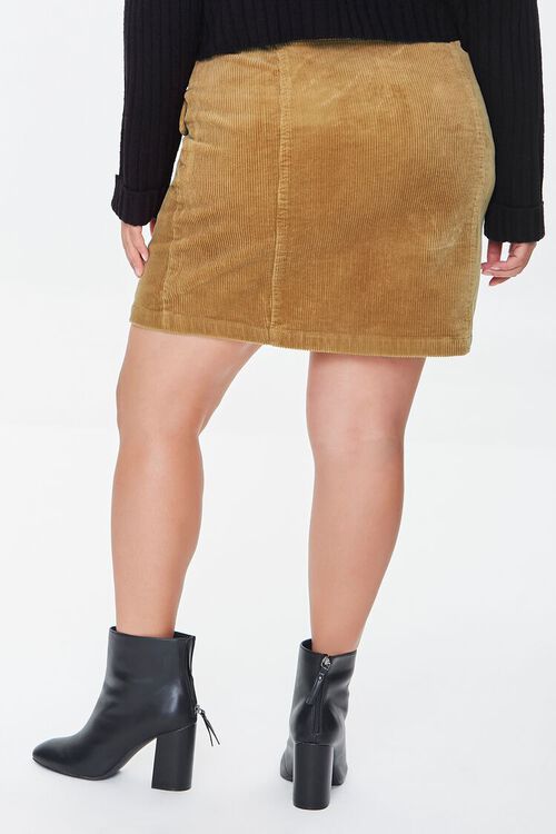 CAMEL Plus Size Corduroy Mini Skirt, image 4