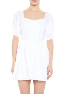 WHITE Bustier Babydoll Mini Dress, image 4