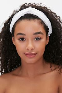 WHITE Textured Knot-Top Headwrap, image 1