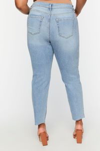 MEDIUM DENIM Plus Size Distressed Boyfriend Jeans, image 3