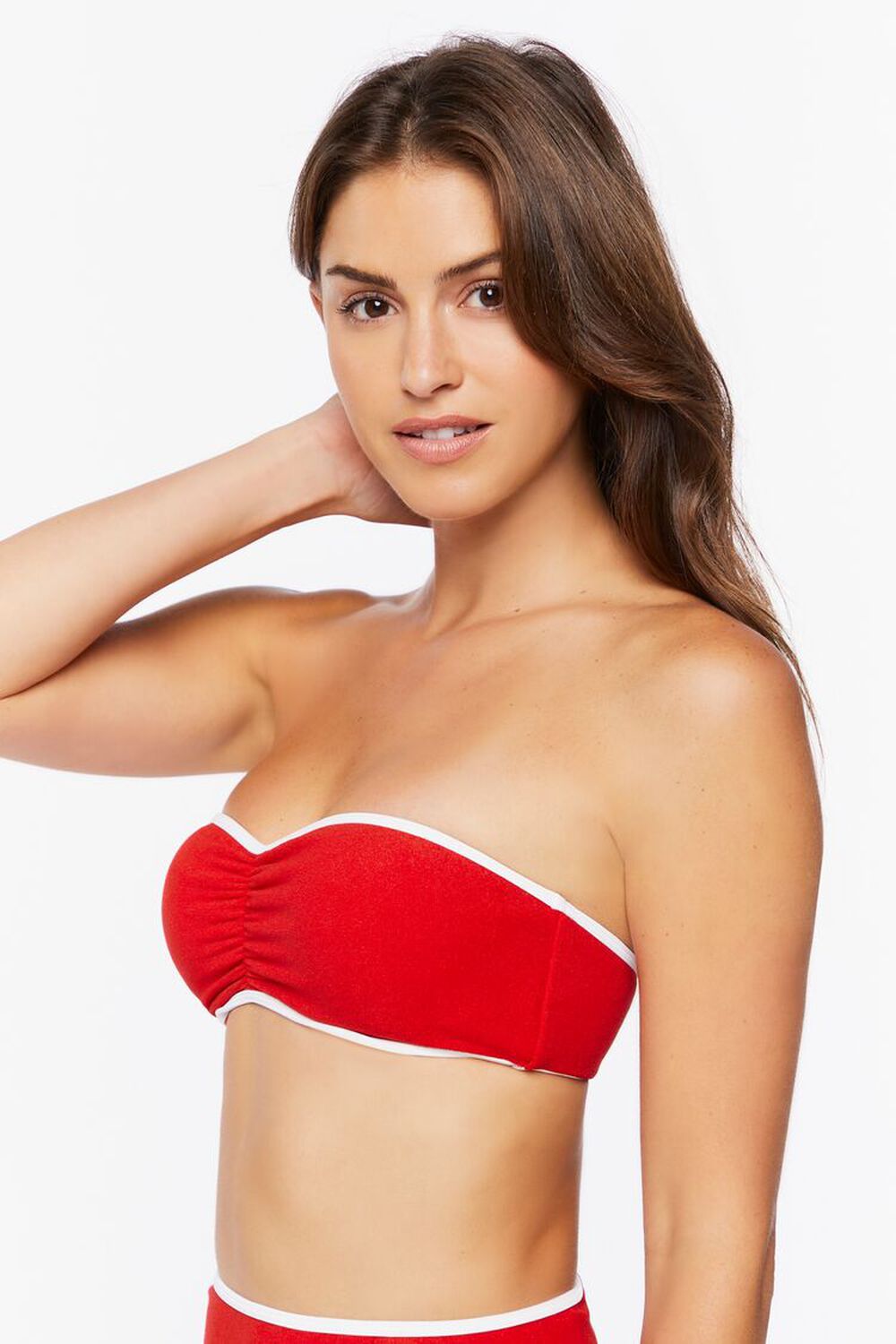 HIGH RISK RED Contrast-Trim Bandeau Bikini Top, image 2