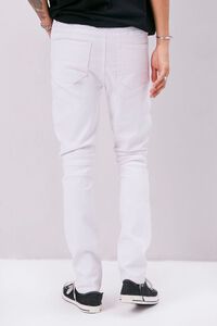 WHITE Distressed Moto Skinny Jeans, image 4