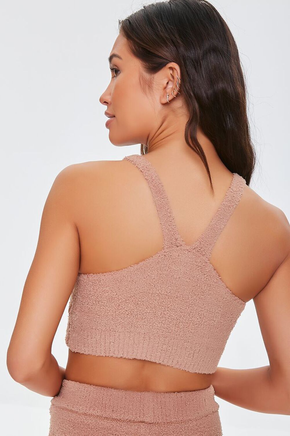 TAUPE Fuzzy Knit Lounge Cami, image 3